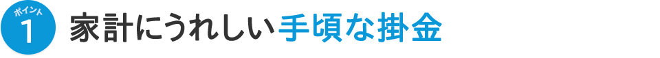 ポイント1 家計にうれしい手頃な掛金