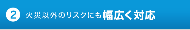 ポイント2 火災以外のリスクにも幅広く対応