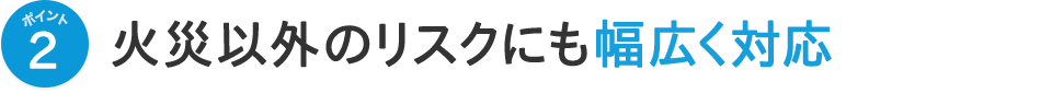 ポイント2 火災以外のリスクにも幅広く対応