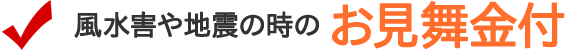 風水害や地震の時の「お見舞金付」