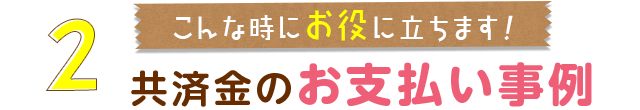 2.こんな時にお役に立ちます！共済金のお支払い事例