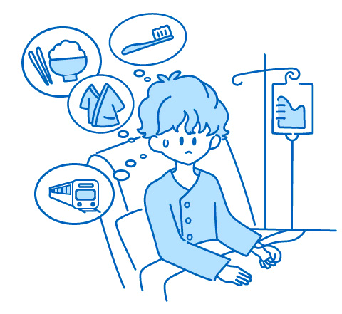 イラスト：万が一の時、医療費以外も意外と出費が重なる